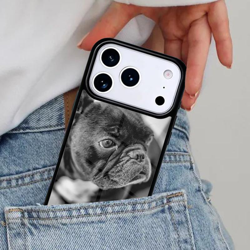 Cartoon French Bulldog Phone Case for iPhone 16e 15 14 13 12 17 Pro Max Plus Air 17pro Cover Coque