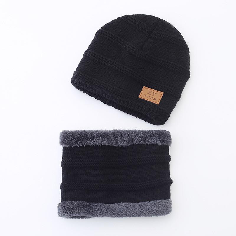

Childrens Cotton Knitted Beanie With No Brim For Cold Weather Outdoor Activities And Snow Play чорний