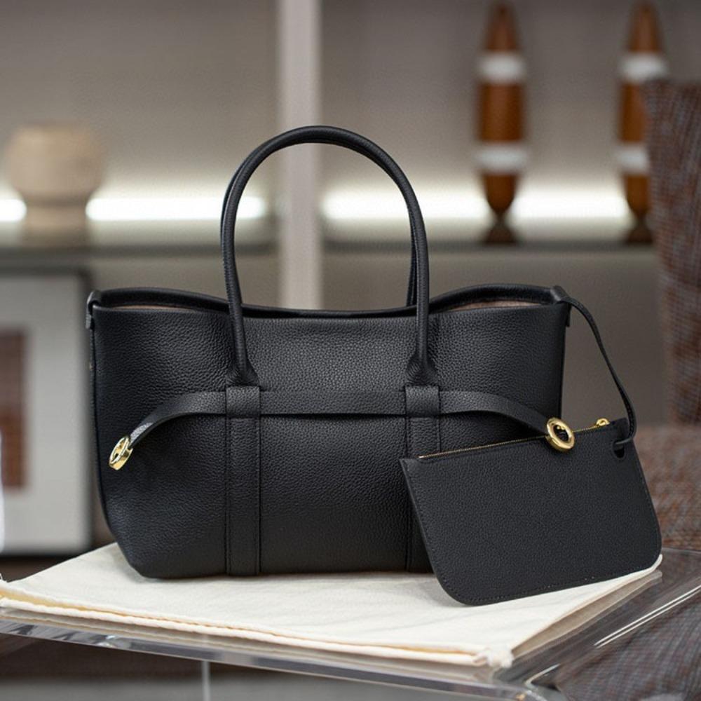 Premium Retro Tote Bag Large Capacity Splicing Leather Women's Bag Tote Bag Commuter Fashion Versatile Handbag