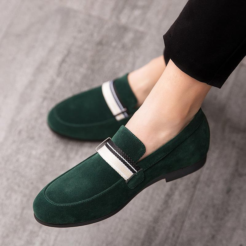 Large size webbing matte leather small leather shoes men's Doudou shoes men's small leather shoes men's lazy casual shoes