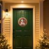 Christmas Wooden Hanging Sign with and Snowman - Holiday Door Decoration Ornament for Home