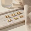 3/4/5/6Mm Classic Titanium Steel Dot Ball Stud Earrings Unisex Gold Color Stackable Simple Women'S Jewelry Christmas Gifts
