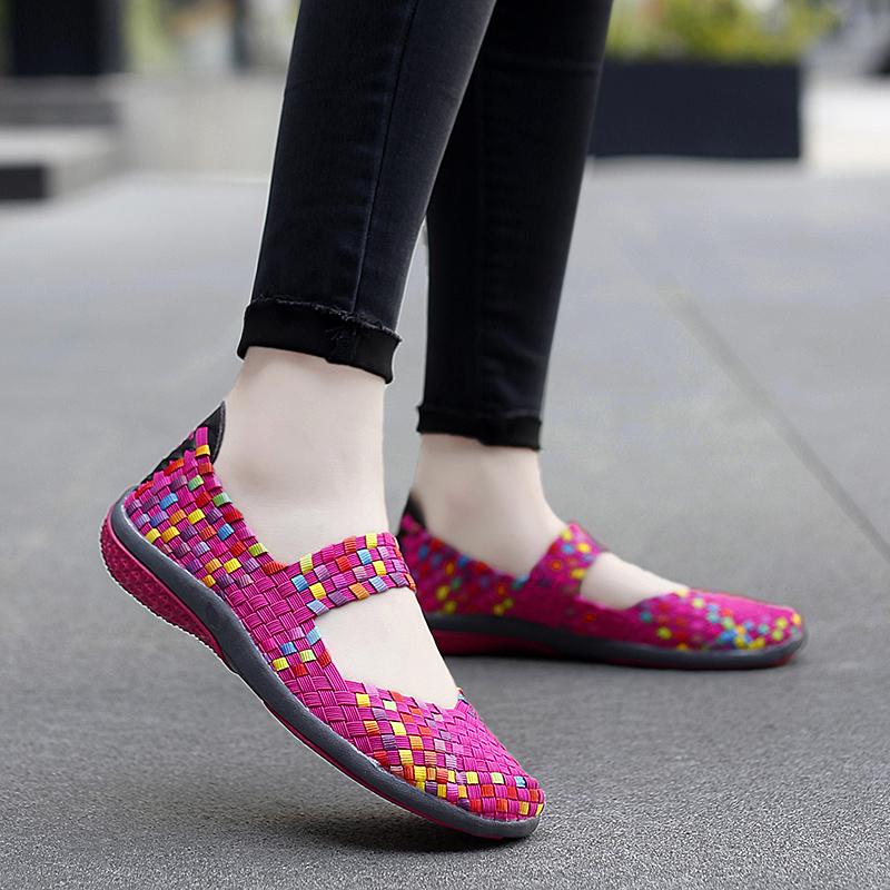 The New Large Size Ladies Woven Shoes Sports Casual Shoes 35-42