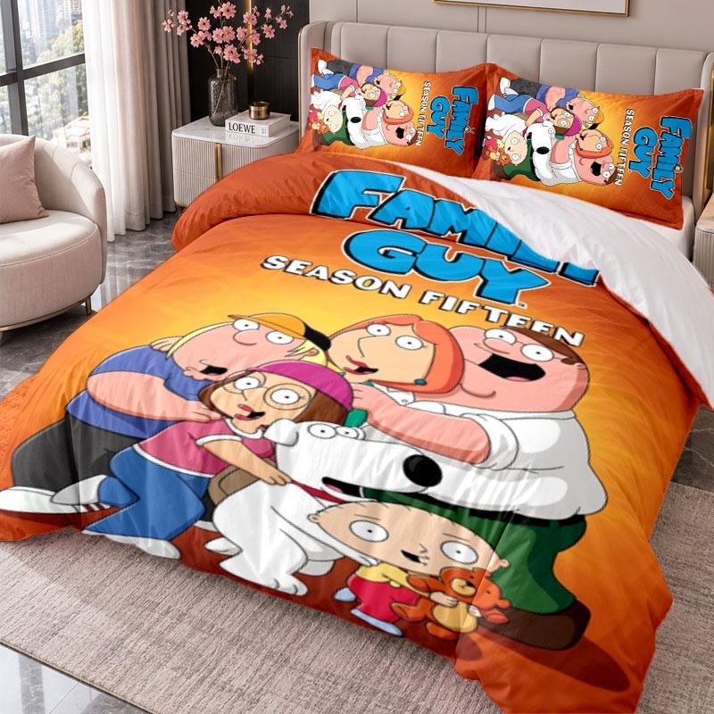 Family Guy 3Pcs Bedding Set Duvet Cover With Two Pillowcases For Bedroom Home Decoration