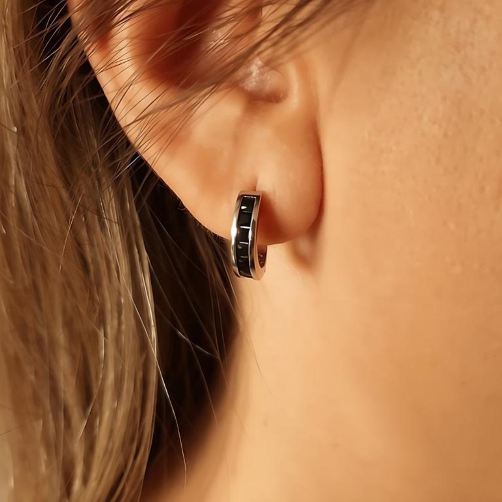 Black Awn Fashion Classic Black Hoop Earrings for Women Ladies Hoop Earrings