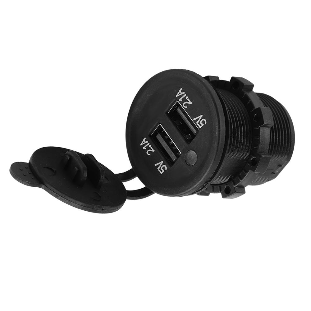 5V 2.1A Dual USB Charger Cigarette Lighter Adapter Female Socket Plug for Car Motorcycle Truck