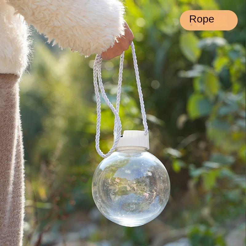 

Transparent Sphere Pet Carrier with Gold and White Straps Portable Outdoor Breathable Travel Carrier for Hamster Guinea Pig Rept