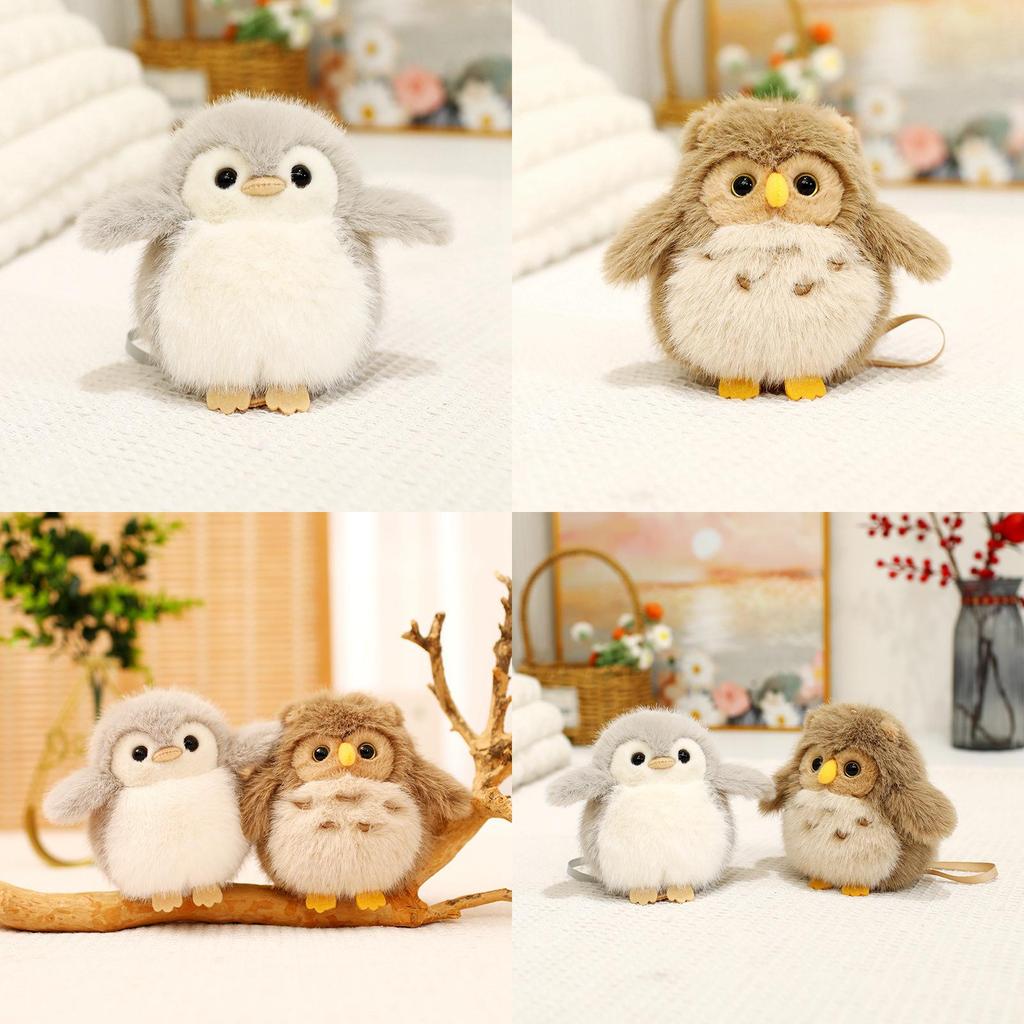 Plush Penguin Owl Toy Doll With Magnet For Kids Shoulder Display Animal Gift