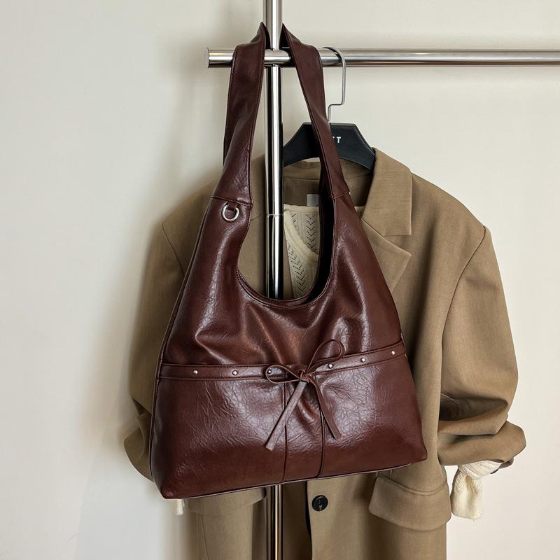 Autumn 2025 Women's High-End Soft Leather Tote Bag - Fashionable Single Shoulder Underarm Commuter Bag