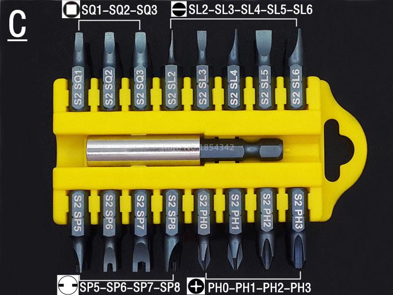 17Pcs S2 Alloy Steel Security Tamper Proof Torx Hex Star Bits Set Magnetic Holder Slotted Cross Head Screwdriver Bit