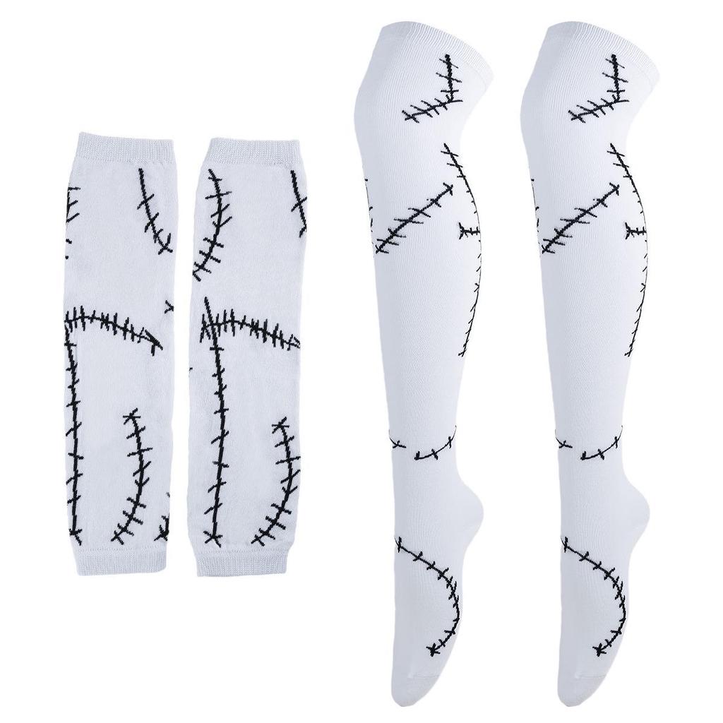 Sally Costume Accessories Set: Gloves & Socks for Halloween Role Play from The Nightmare Before Christmas