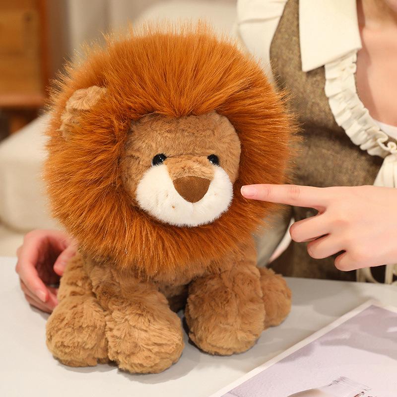 Pelúcia Leão Solar: Simulação de Zoológico Boneco Leãozinho para Crianças