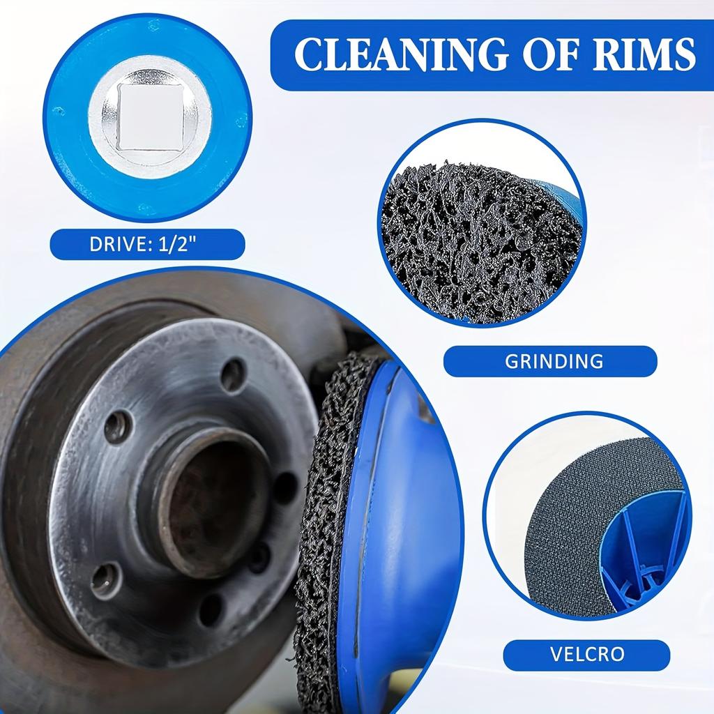 1Set Blue silicon carbide wheel polishing machine set, wheel and brake disc cleaning polishing pads