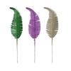 Yousheng Glitter Artificial Leaf with Stem Realistic Golden Green Purple Fake Fern Leaf Wedding Party Table Centerpiece Simulated Plants