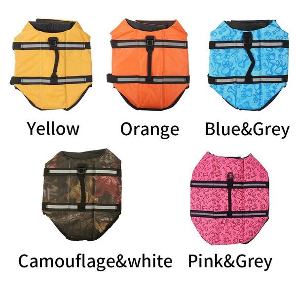 Dog Life Jacket, Reflective&Adjustable Dog Life Vests Large Float Orange Pet Swimwear,Cat Apparel Accessories For Small And Medium Dogs Swimming