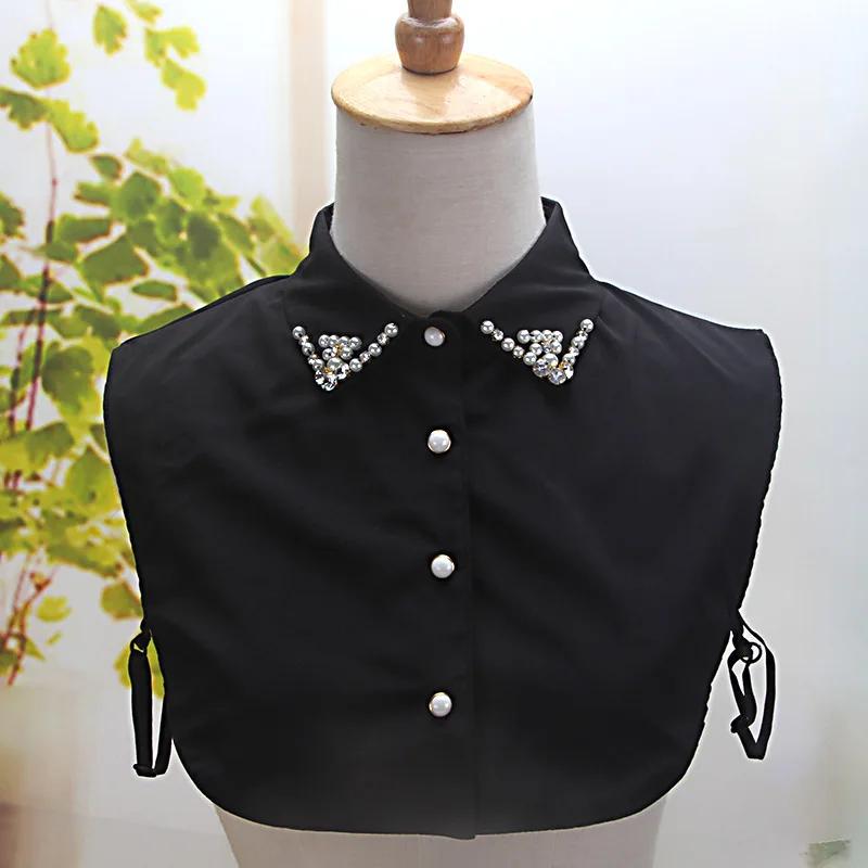 

Взрослый Черный Белый Ложный Воротник Женский Корейский Шифоновый Съемный Половина Блузки Топы Отстегивающийся Лацкан Рубашки Ложные Воротники