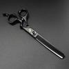 7.0 Inch Black Paint, Curved Handle, Hair Scissors, Pet Scissors, Dense Tooth Scissors