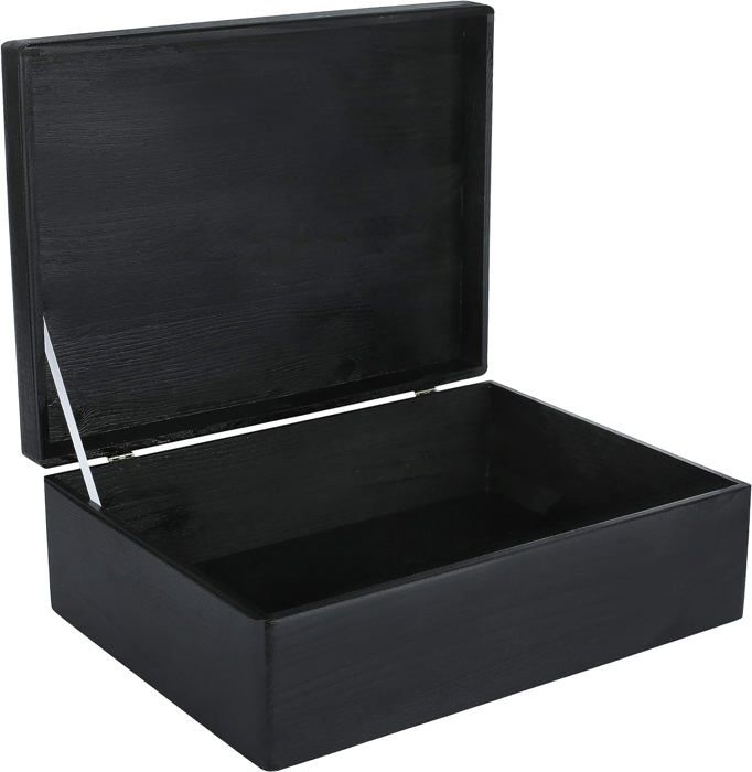 Boite de rangement en bois - Creative Deco - Noir - 40x30x14cm - BRUT et NON PONCÉ - Personnalisable non