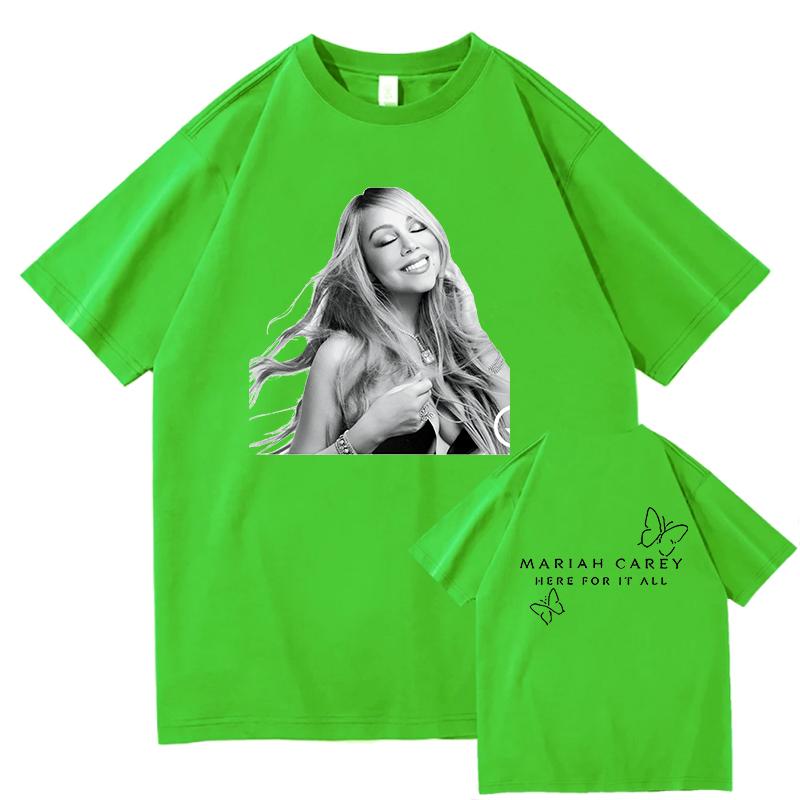 Mariah Carey Here for It All Tees Summer Cotton Breathable Short Sleeve Unisex Unisex High Street Clothing Casual T Shirt Streetwear