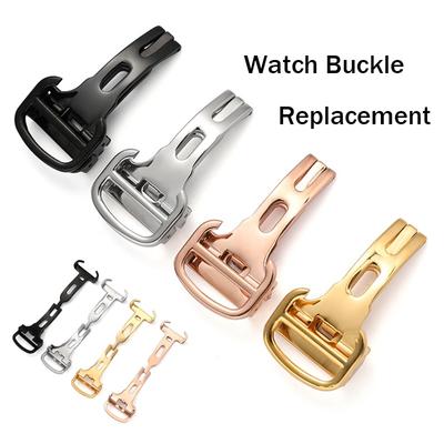 12 14mm 16mm 18mm 20mm Metal Watch Clasp For Cartier Watch Blue Balloon Watchband Butterfly Folding Clasp Stainless Steel Buckle