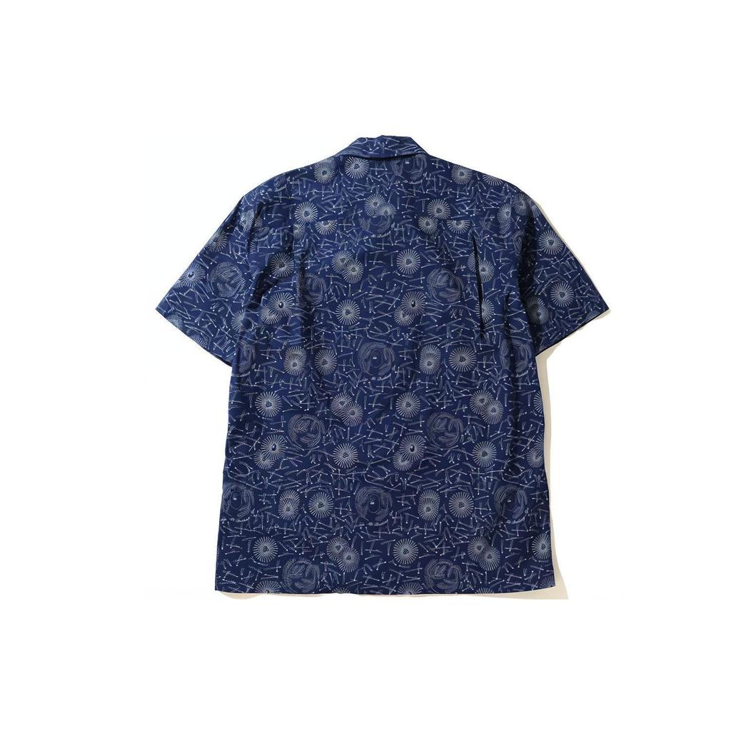 A BATHING APE Shirts Unisex Dark Blue Moderate Hawaii 7G30-131-007