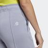 Adidas Healing Crystals Inspired Solid Color Logo Letter Print High Waist Cuffed Sports Pants Women Bottoms Silver Gray Violet IC0808