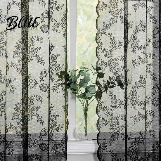 Embroidered Lace Curtain Bedroom Luxury Install Vintage Easy to Sheer Universal Floral Gothic Light Filtering