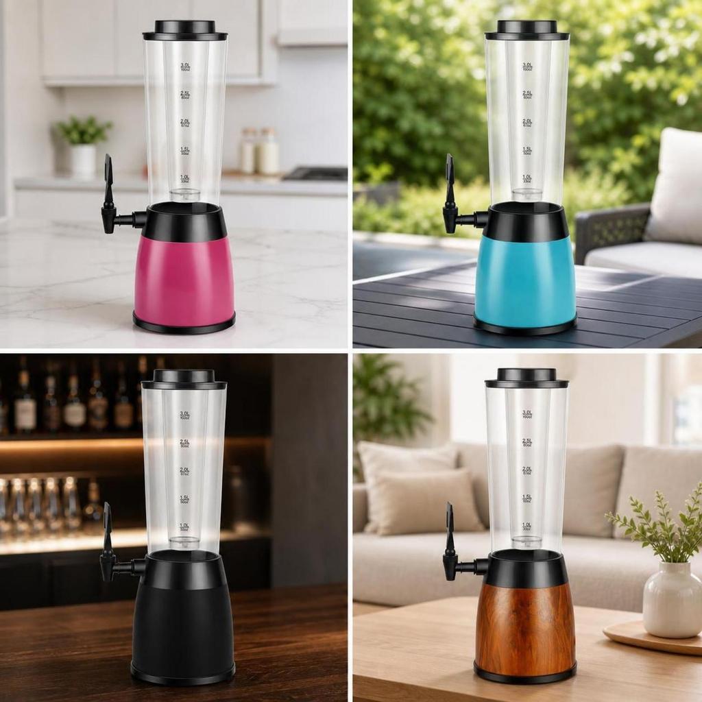 Beverage Dispenser with Spigot Clear Beer Draft-Style Sturdy for Hosts