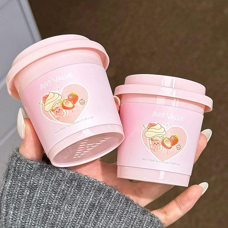 Art Value Mini Milk Tea Powder Puff: Blush, Highlighter & Concealer Combo