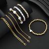 7pcs Vintage Elegant Boho Beaded Bracelet Set for Women Simple Gold Color Faux Pearl Heart Personalized Bracelets Dating Jewelry