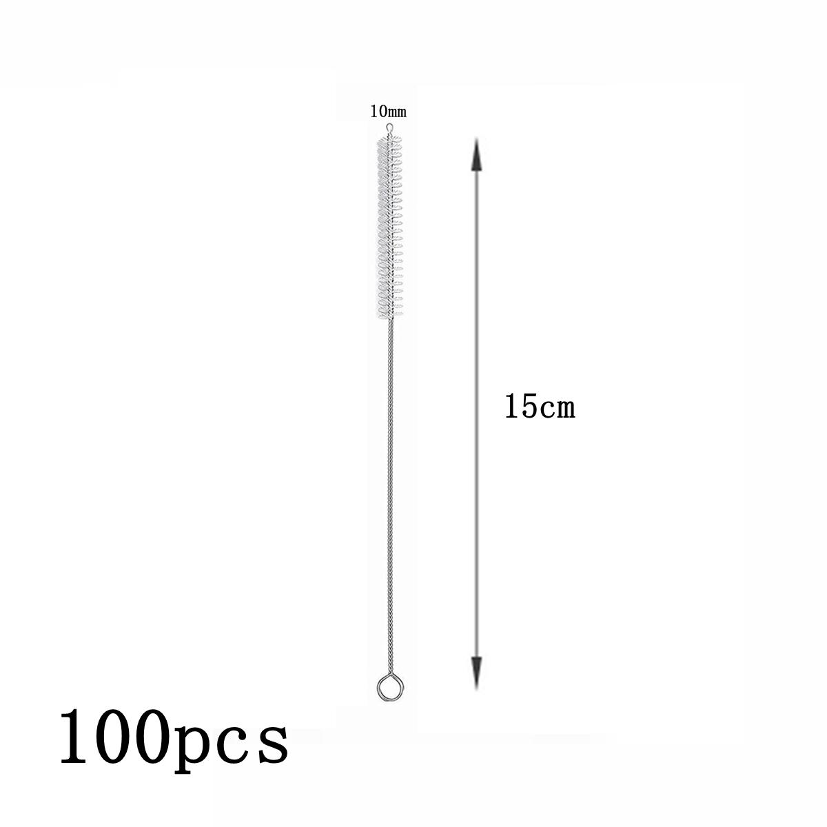 

100 шт. 15/20 см многоразовые щетки для очистки питьевых трубочек щетки для чистки бутылок щетка для очистки трубочек из нержавеющей стали 304