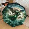 1PC Angel Stained GlassAutomatic Open/Close Umbrella with Windproof, 8-Rib Sturdy Canopy, Durable Ribs, Fashionable Design1205A