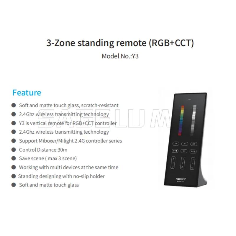 

Y1 Y2 Y3 Brightness CCT RGB+CCT Vertical Remote Miboxer Control 2.4GHz 3V Color Temperaturen Dimmer for LED Buld LED Strip Light