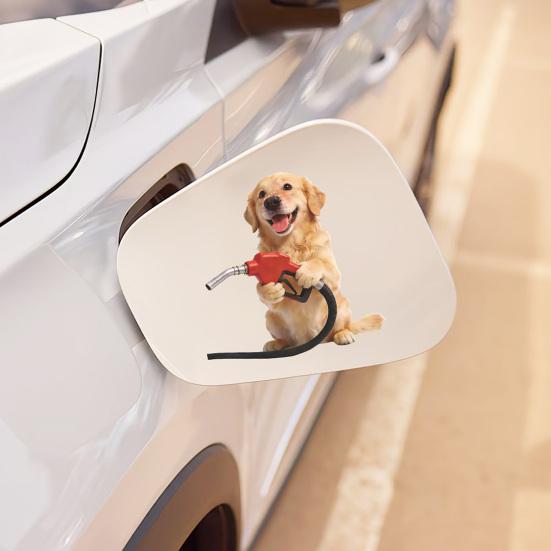 Fun Fuel Cap Sticker Cute Dog Cat Mouse Car Sticker Waterproof