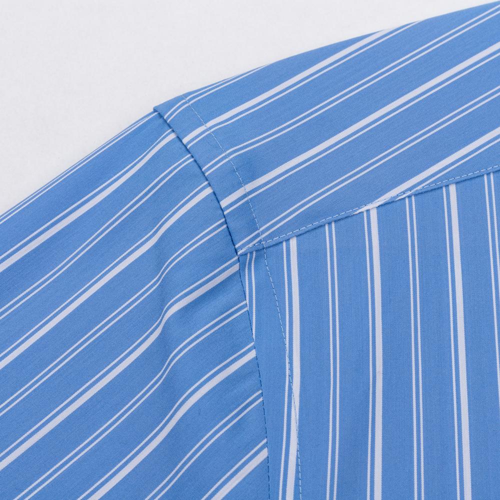 Camicia da Smoking da Uomo in Modal a Righe con Collo Windsor e Polsino alla Francese Include Gemelli, Abbigliamento Formale Professionale Elegante