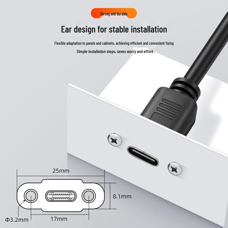 KeBaolong Type-C 5P Male & Female USB Dock Extension Cable with Ears and Baffle Line