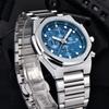 Benyar Multifunctional Men's Quartz Watch Stainless Steel Strap Alloy Case Chronometer 30M Waterproof Luminous Wristwatch