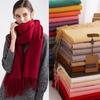 Winter Scarf For Women Long Warm Cashmere Scarves Hijab Solid Lady Shawl Wrap Female Pashmina Bufanda Head Scarfs