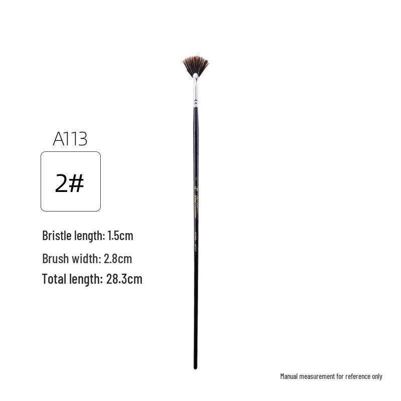 Cross Professional A113 Long Handle Hog Bristle Fan Brush for Acrylic, Watercolor, and Oil Painting
