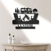 Personalized Campfire Metal Wall Art, Custom Name Sign for Outdoor Camping Decor, Durable Iron Fire Pit Sign