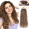 Synthetic Long Curly Clip In Hairpieces Extensions Natural Wig Clip In Wig For Women Daily Use