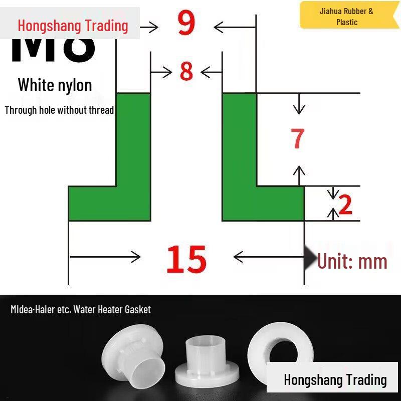 Step T-Shaped Nylon Insulating Bushing Washer, M3-M35 Thread Protection Spacer