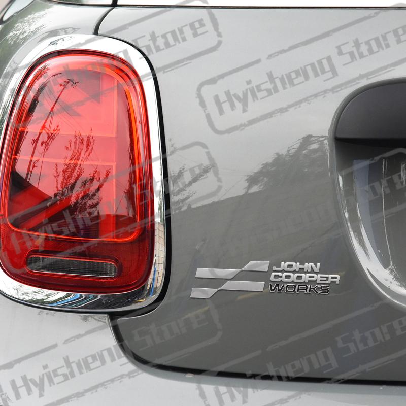 Adesivo Metallico 3D Nuovo Emblema JCW Decorazione Adesivi Posteriori per Bagagliaio Laterali per Mini Cooper ONE S Countryman Clubman R59 R60 Styling Auto