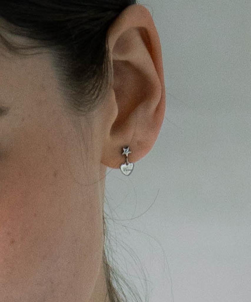 Pearly More Small Heart Star Earrings_Pm24E002Ss