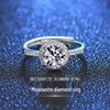 S925 Sterling Silver Moissanite Ring with 1 Carat Round Diamond, Adjustable Fit for Women