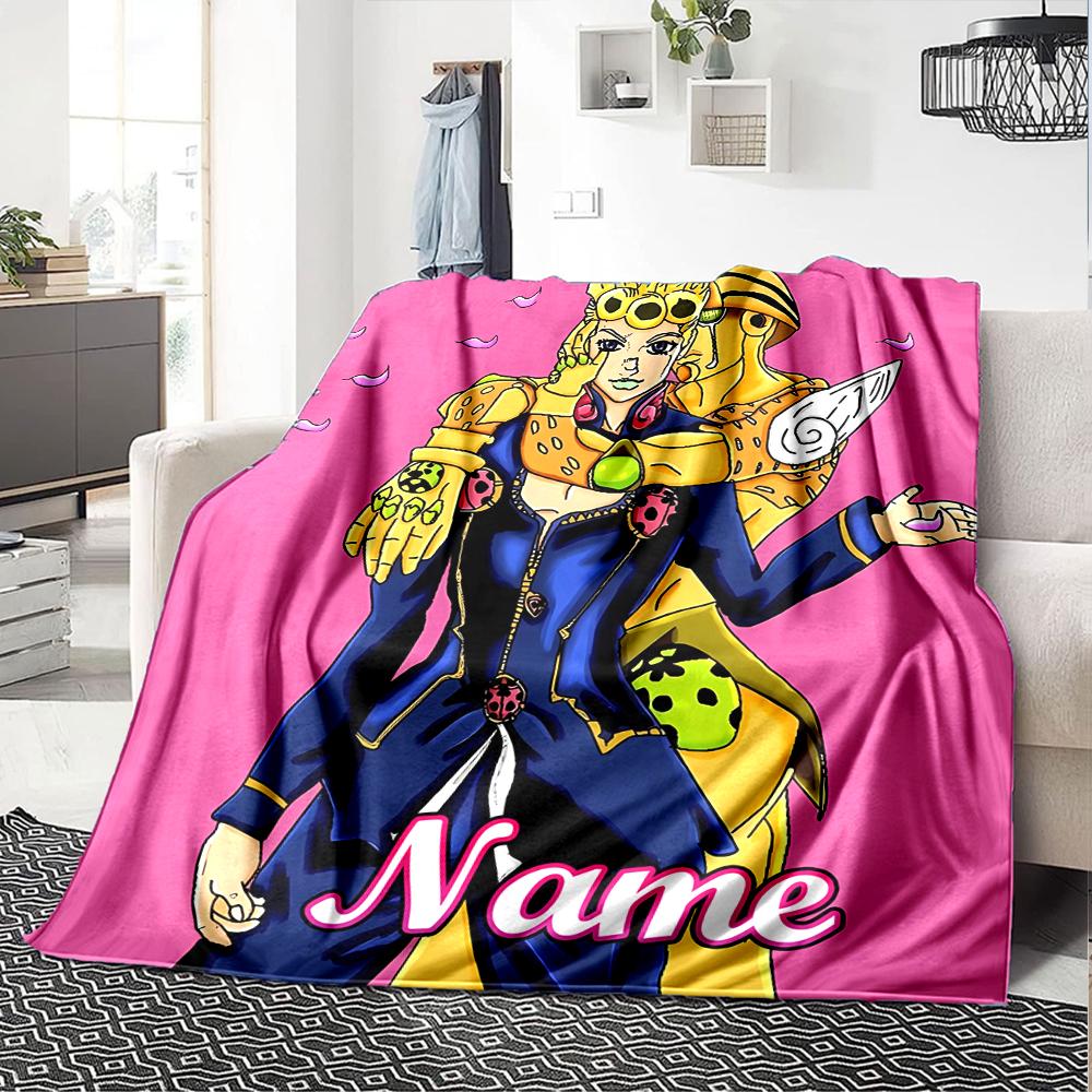Customiz Name Personality JoJo's Bizarre Adventure Blanket Soft &Warm Sofa Office Bed Travel Lunch Break Blanket, Gift Suitable All Seasons