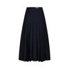 Annacou High-Intelligence Old Money Style Pleated Long Skirt