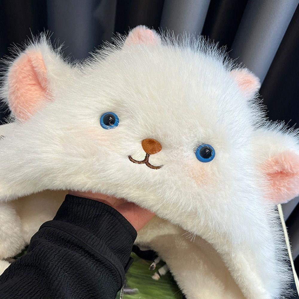 Sheep Winter Plush Hat Anti-cold Fluffy Ear Protection Cap Skiing Lamb Ears Warmer Hat  Travel