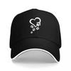 Love Paw Print Heart Design Baseball Cap for Pet Lovers Black and White Embroidered Hat with Soft Comfort Fit Style
