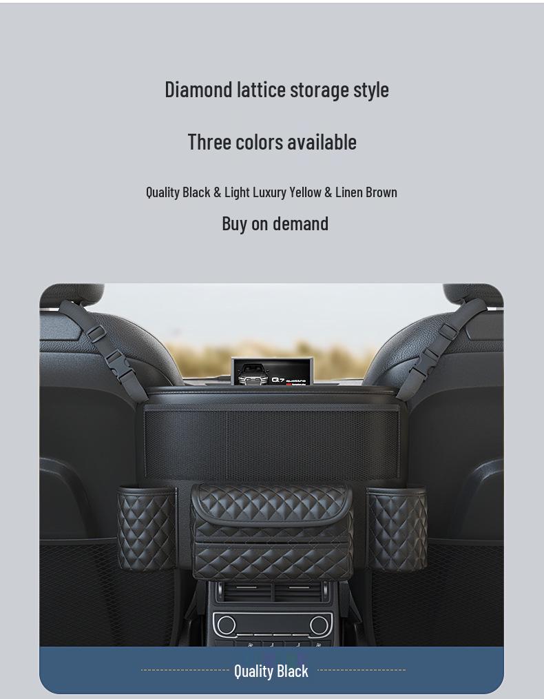 Organizér do mezery a na zadní stranu autosedačky z Nappa kůže: Multifunkční úložný vak